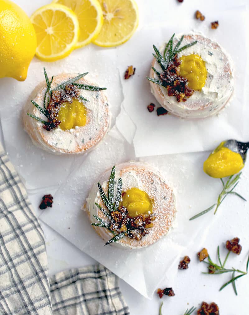 Lemon Sponge Cake With Lemon Curd Rosemary Buttercream