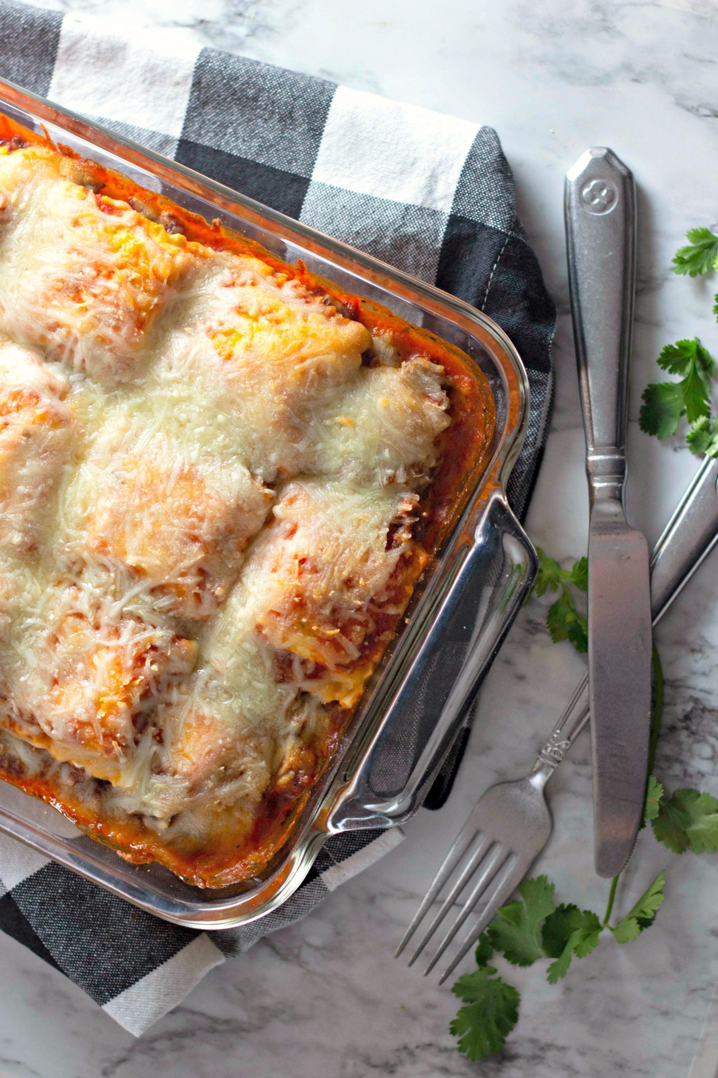 baked ravioli on a napkin ready to be served