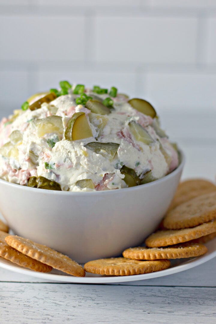 dill pickle dip in a bowl