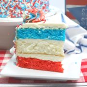 NellieBellie shows how to make a beautiful layered Red White and Blue Patriotic Cake
