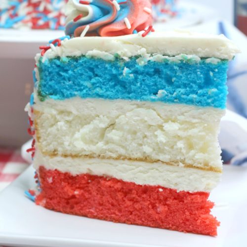 layered 4th of July cake