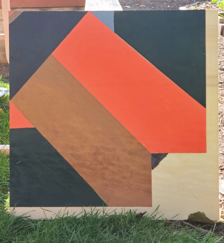 Finished square of diy barn quilt