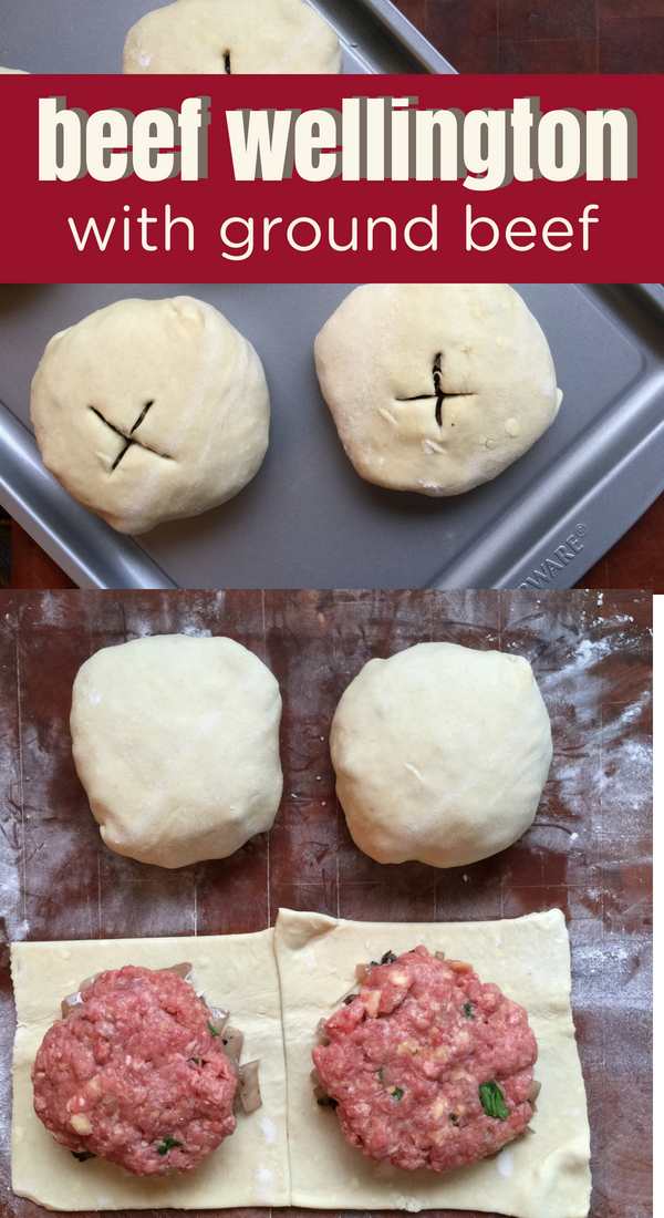 this version of the classic Beef Wellington uses ground beef for a less expensive and easier version of the classic! #groundbeef #wellington #puffpastry