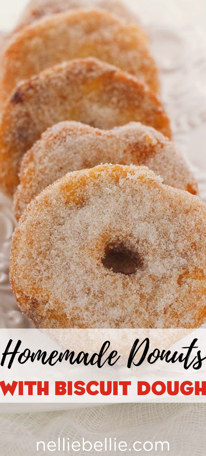 Make homemade donuts with purchased biscuit dough. Crazy easy and the whole family loves these weekend breakfast ideas!