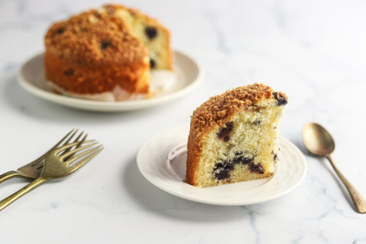 slice of blueberry cake