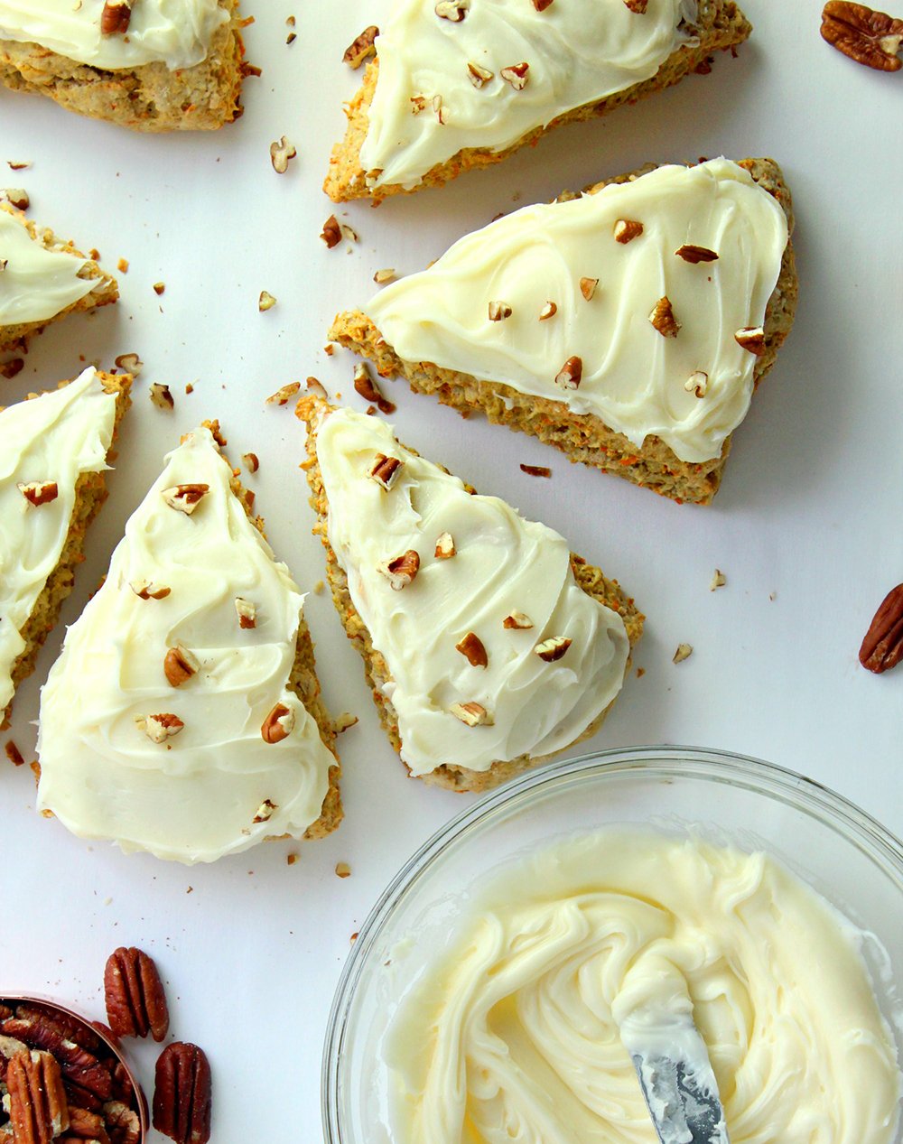 Carrot Cheese scones with icing