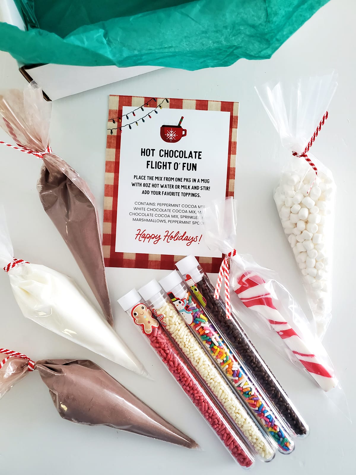 Printable Christmas Hot Cocoa Kit Party Favor Treat Bag Topper