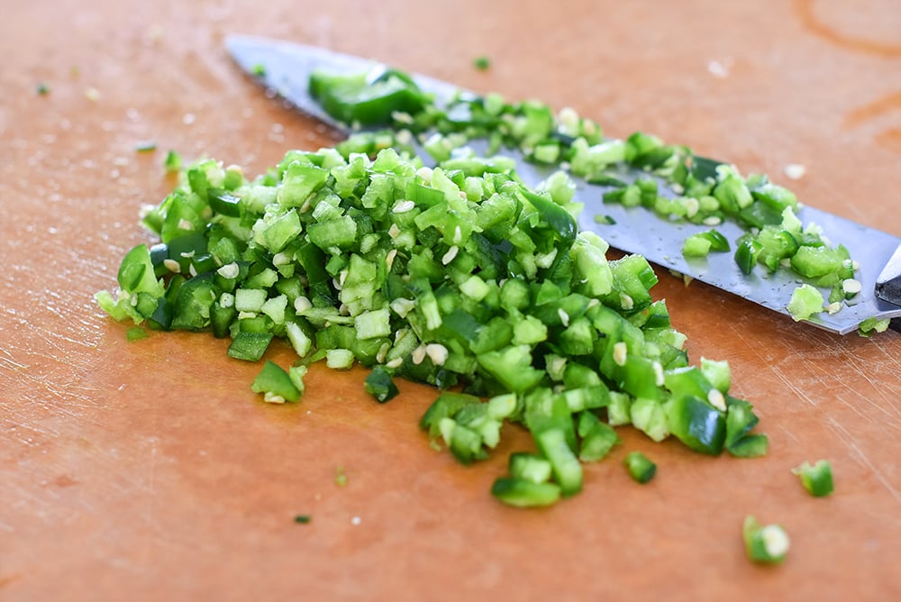 Jalapeno peppers diced