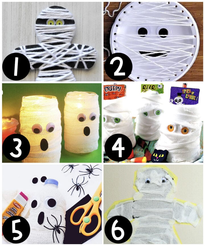 Halloween Crafts for kids featuring mummies