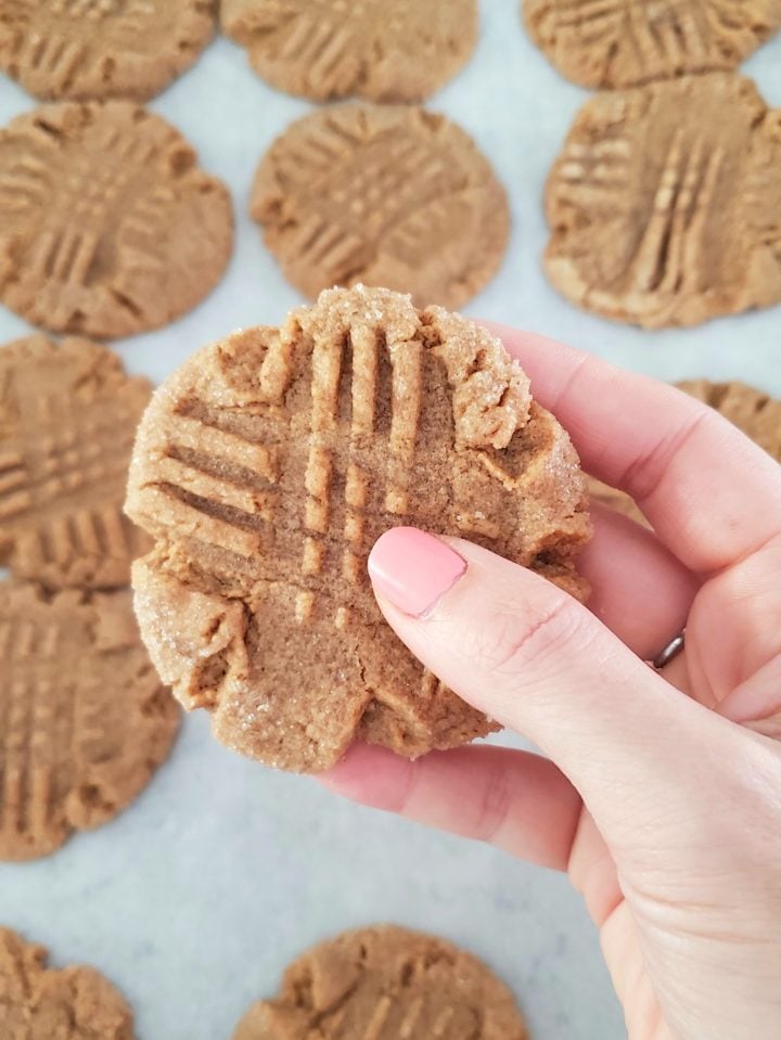 Old-fashioned peanut butter cookies easy for kids to make!