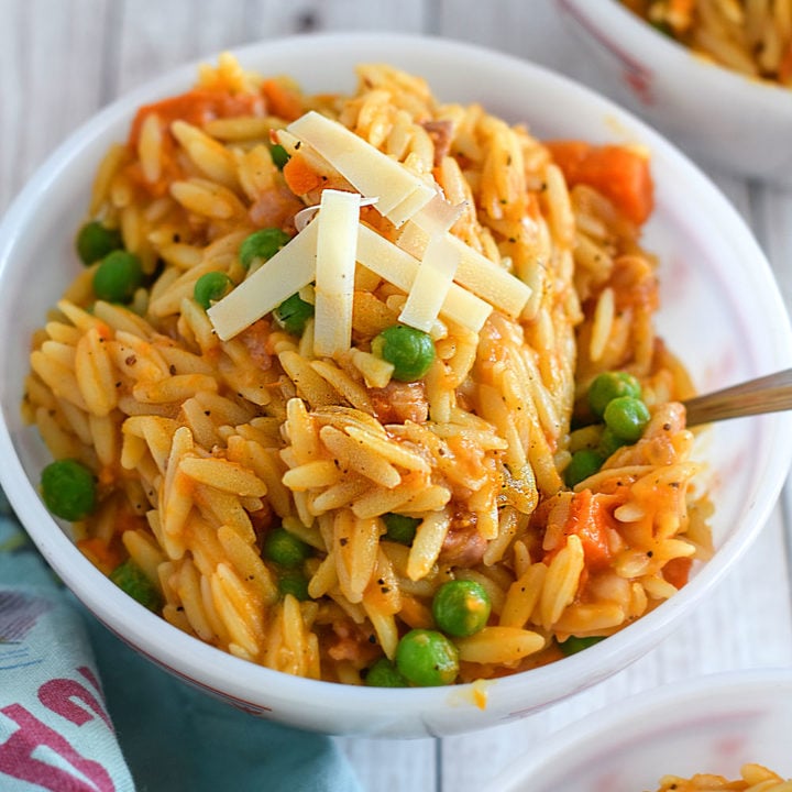 Creamy Sweet Potato Orzo ⋆ NellieBellie